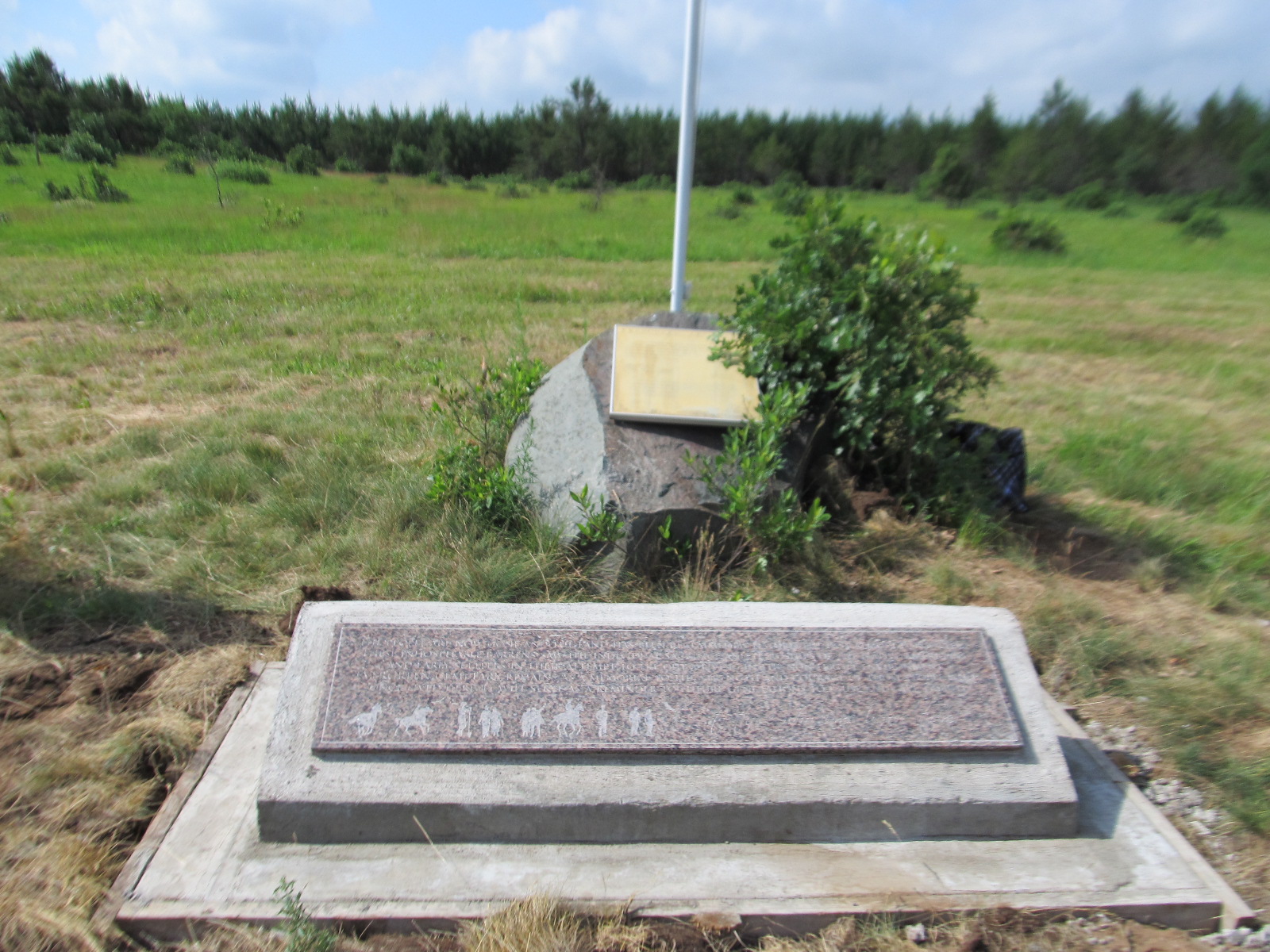 Dedication stone at Evergreen Cemetery